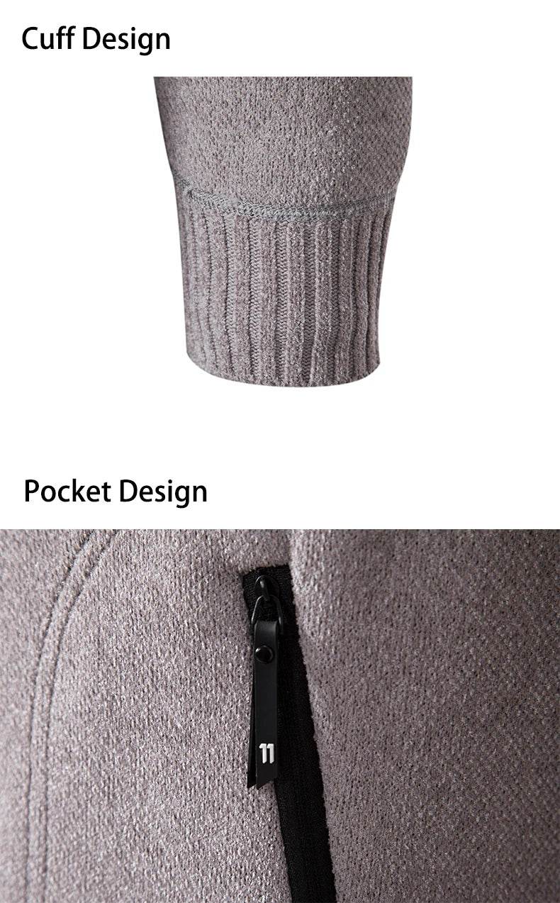 2023 Knitwear Spring and Autumn Men's Stand-up Collar Thick Warm Cardigan Sweater Winter Loose Casual Coat - AIAZ