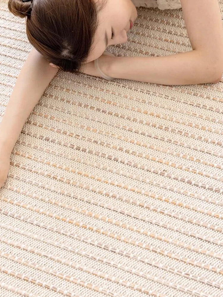 100% Cotton Carpet Living Room No Glue Health Kid Room Carpet Crawling Play Mat Minimalism Modern Bedroom Cloakroom Rugs Carpet