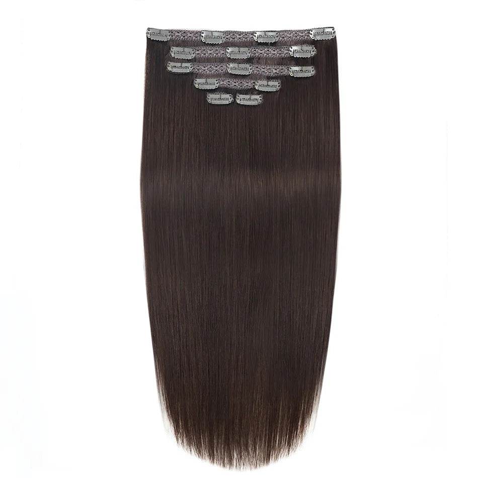 BHF Clip in Hair Extensions Human Hair Straight Remy Hair Natural Black Light Brown Honey Ombre Hair Extensions With Clips 70g - AIAZ
