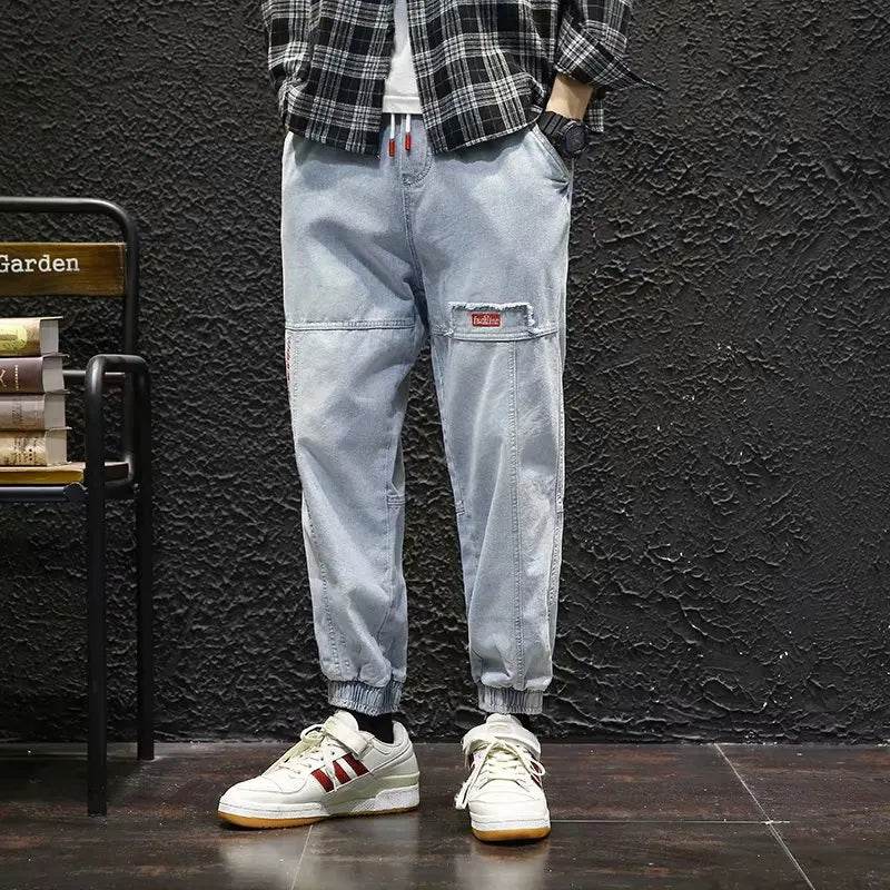 2025 New Streetwear Hip Hop Cargo Pants Men's Jeans Elastic Harun Joggers In Autumn and Spring Men ClothIng - AIAZ