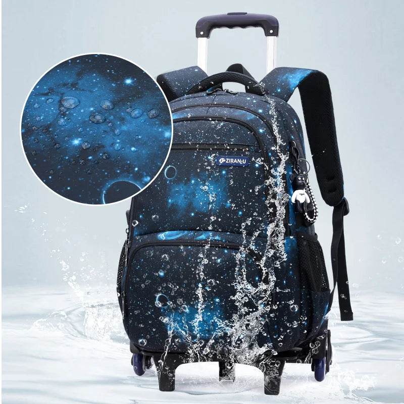 Children School bag with wheels school backpack On wheels School Trolley backpacks bags for boys wheeled School Rolling backpack - AIAZ