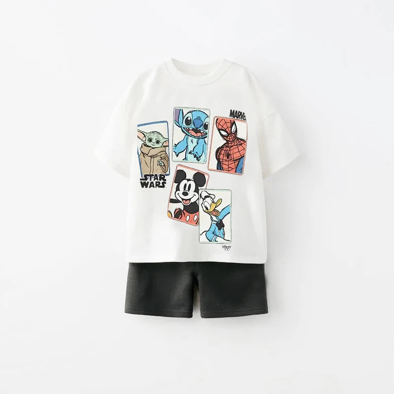 Brand Children's Casual Clothing Sets Kids Spiderman Boys Pullover Tshirts 2pcs Suit Disney Kids Boy Infant Toddler Tracksuit