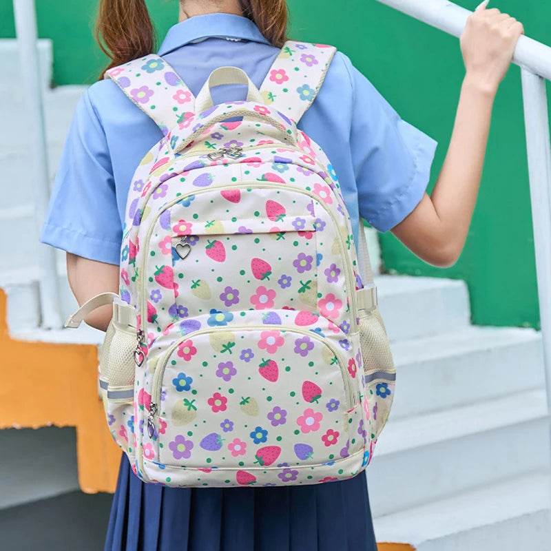 School Bags for Girl Pencil Case Colorful Set School Backpack Book Bag Luxury Brand Schoolbag Teenager's Backpack Kids - AIAZ