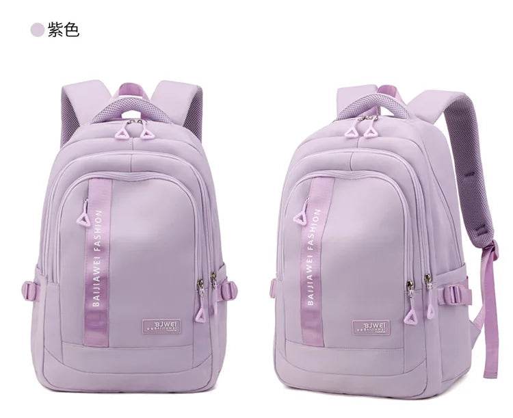 BAIJIAWEI brand college and high school student school backpacks Nylon orthopedic school bags reduces the burden girls schoolbag - AIAZ