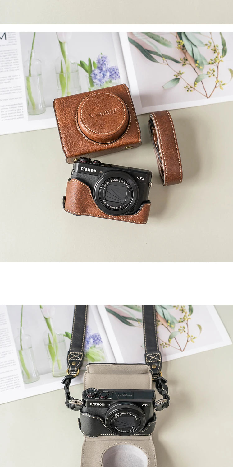 new luxury handwork Camera PU leather Bag Body BOX Case For canon G7X2 G7X3 G7X Mark ii iii Protective sleeve shell