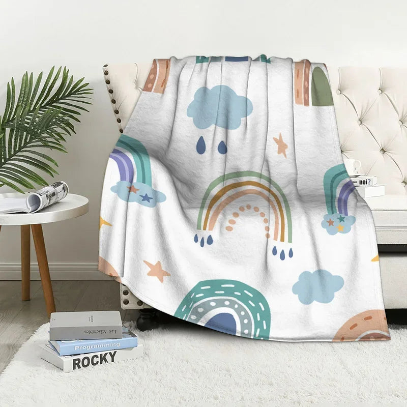 Home decoration plush Throw Sofa blanket Bedspread bed fluffy soft blankets decor Plaid Modern nordic rainbow cute winter