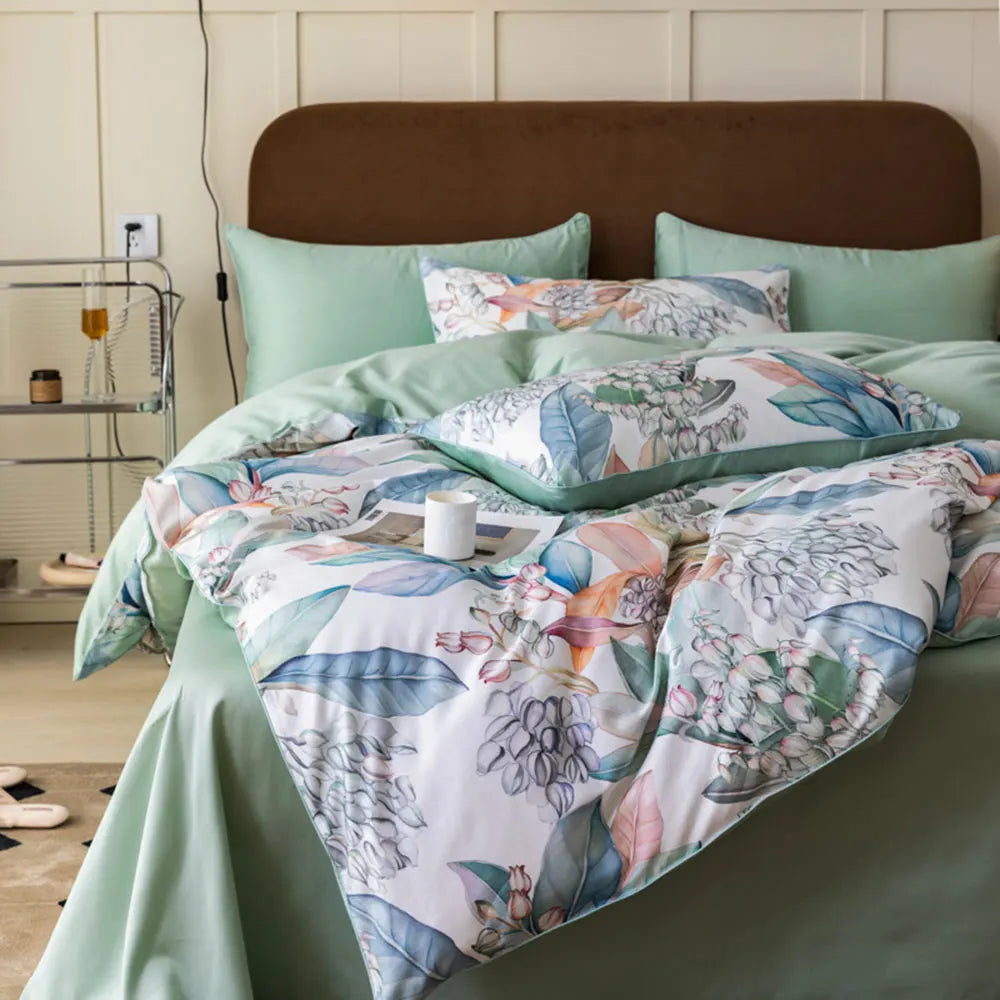 Svetanya Print Egyptian Cotton Bedding Set Queen King Ru Full Double Size Bedlinens Sheet Duvet Cover Set