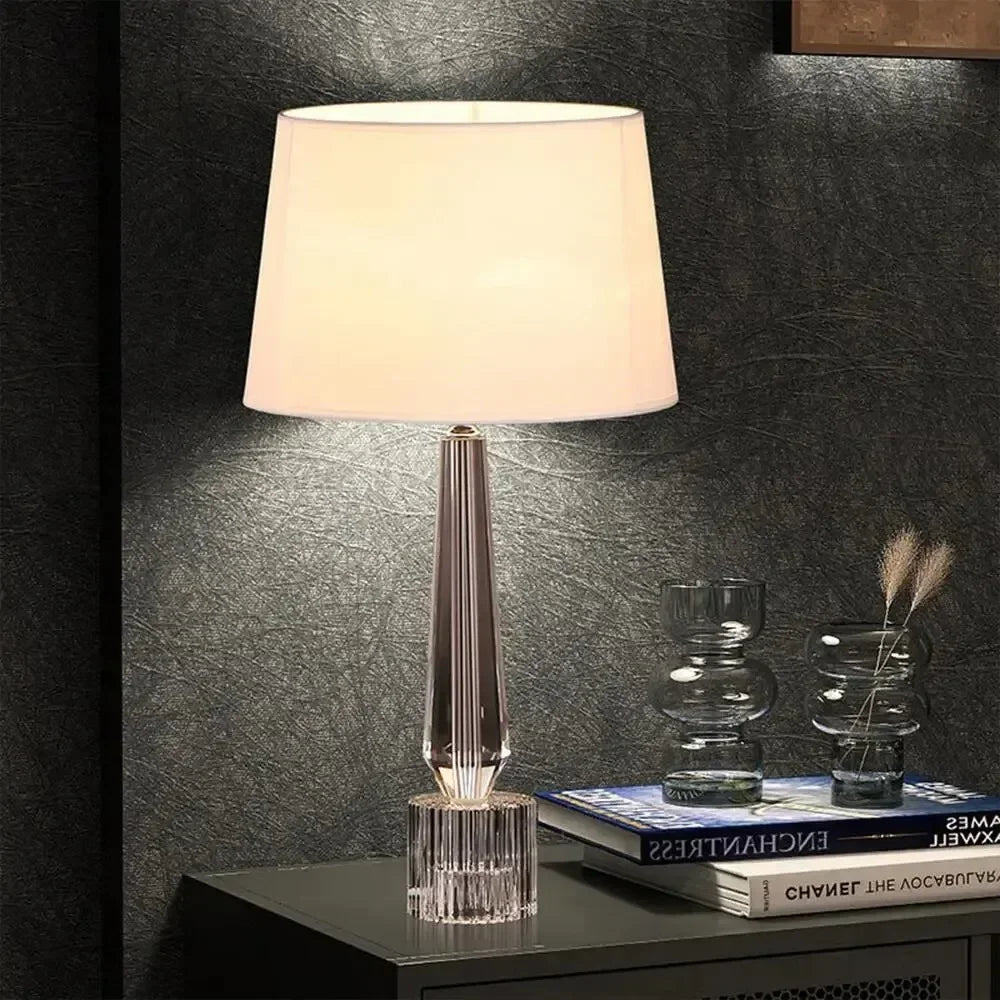 2025 Creative Fabric Table Lamp Crystal Glass Ball Lamp Living Room Creative Bubble Light Bedroom Beside Art Reading Lamp