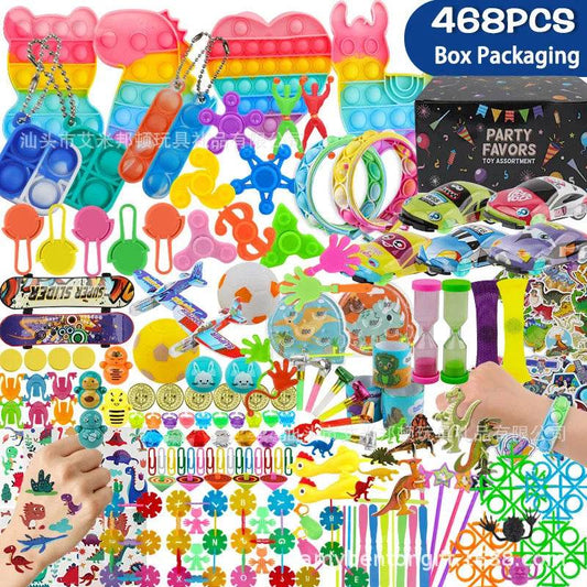 300/468Pc Party Favors for Kids Birthday Funny Wall Climber Push Bubble Stress Relief Toy Gifts Giveaway Pinata Filler Bulk Toys - AIAZ