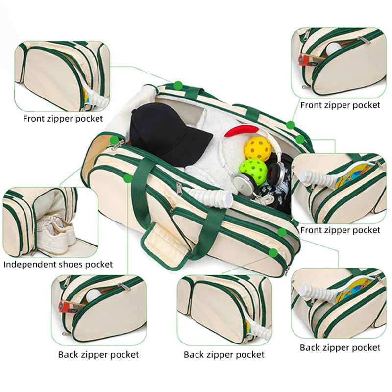 Badminton Tennis Rackets Backpack Large Capacity Gym Fitness Sports Training Shoulder Bag Shoes Pocket Outdoor Luggage Handbag