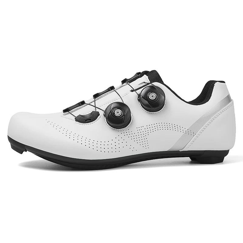 Breathable road cycling shoes for indoor and outdoor cycling, adjustable buckle closure, durable TPU sole, cycling accessories