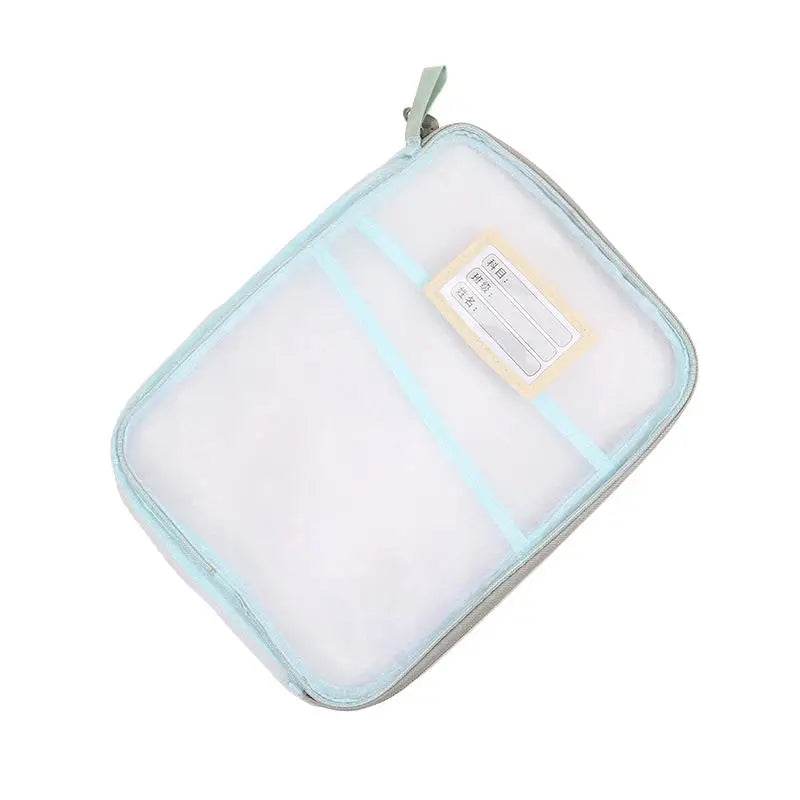 School Office Supplies Stationary Bag Stationery Storage Bag Double-layer Mesh Zipper Bag Large Capacity Organizer Folders - AIAZ
