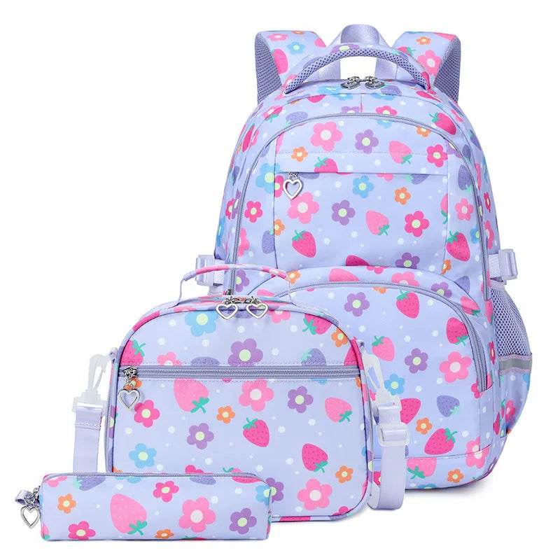 School Bags for Girl Pencil Case Colorful Set School Backpack Book Bag Luxury Brand Schoolbag Teenager's Backpack Kids - AIAZ