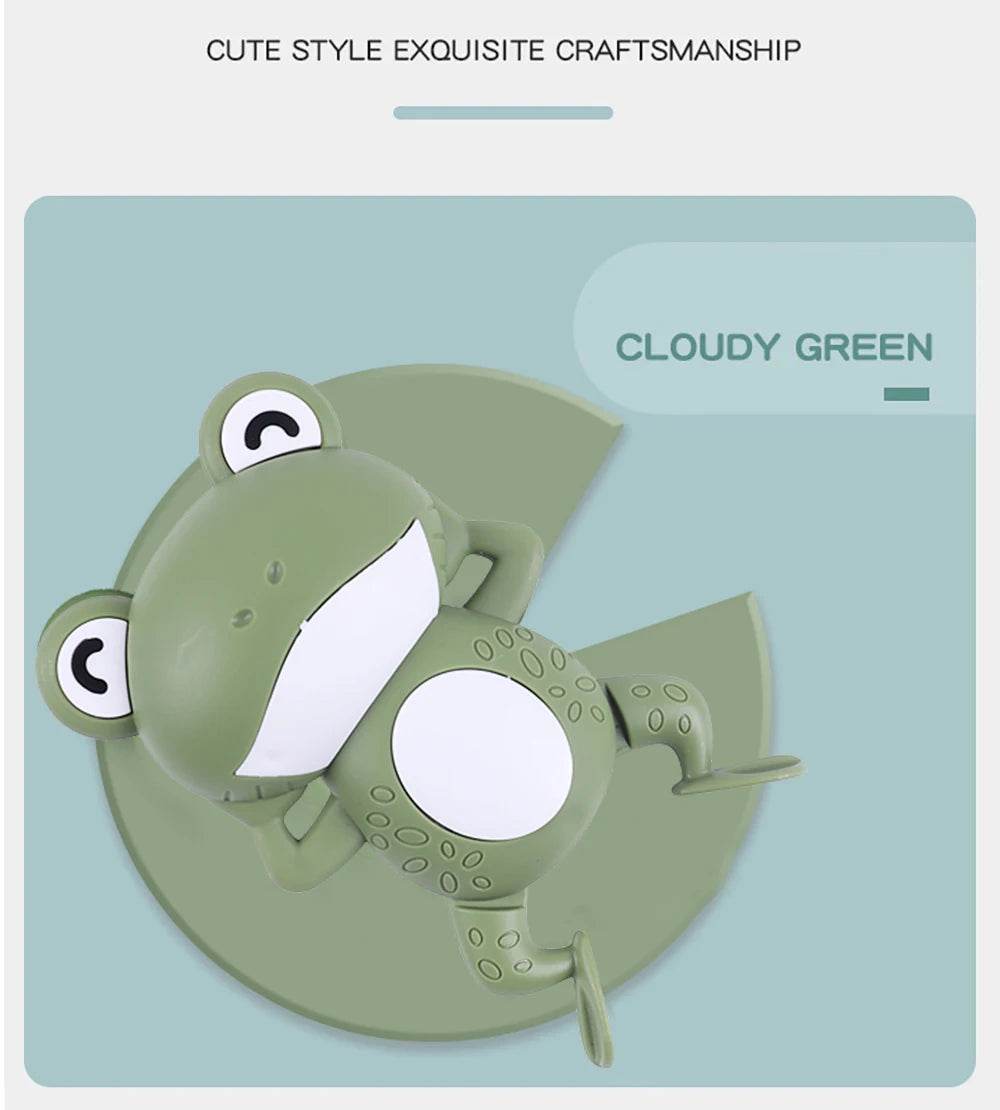 Baby Shower Clockwork Cute Animal Swimming Frog When Baby Bath In Bathroom Baby Water Toy Kids Clockwork Bath Toys Bathroom Toys - AIAZ