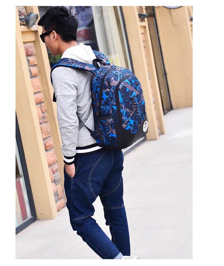 Waterproof travel laptop backpack children School Bags teenager Boys girls camouflage school Backpack set high School backpack - AIAZ