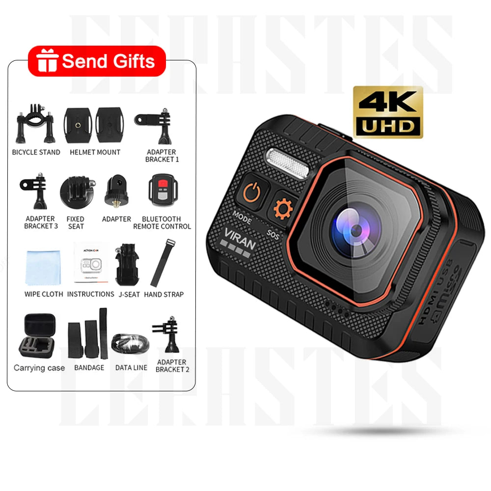4K Action Camera 4K60FPS With Remote Control Screen Waterproof Sport Camera drive recorder Sports Camera Helmet Action Cam
