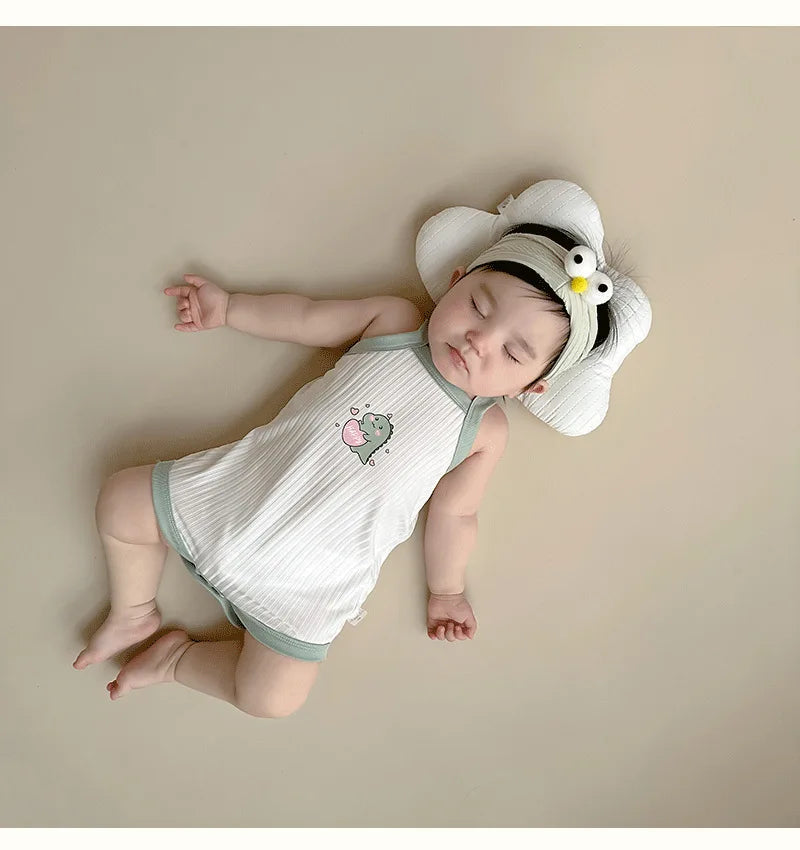 Baby One-Pieces Bodysuits for Newborn Girls Kids Cotton Sleeveless Rompers Toddlers Summer Playsuits White Clothes Outfit 2023