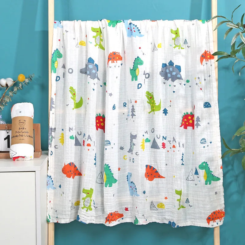 Baby Blanket Swaddle Bamboo Cotton Wrapped Towel Thin Design Double-layer Bath Towel  Baby Bath Towel Gauze Children Quilt
