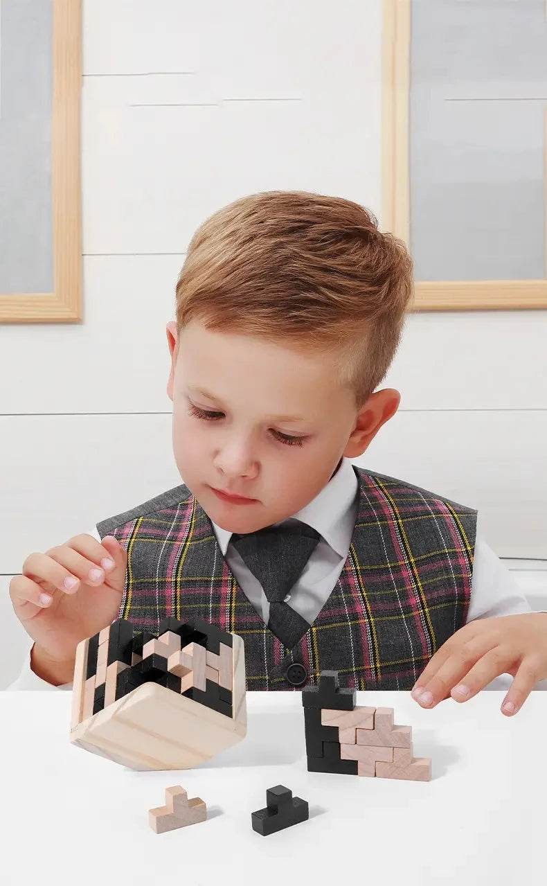 Funny Wooden Puzzles IQ Toys 54T Cube Educational Toys For Kids Intellectual Game For Adults And Puzzle Enthusiasts - AIAZ