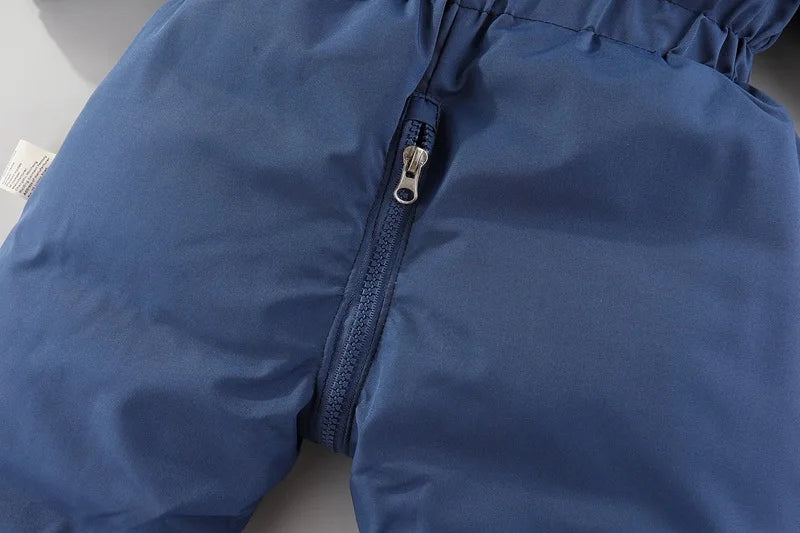 Winter Children Ski Suit Thicken Waterproof Baby Jumpsuit Warm Baby Girl Snow Wear Plus Velvet Infant Clothes Boys Coat 1-5 Year