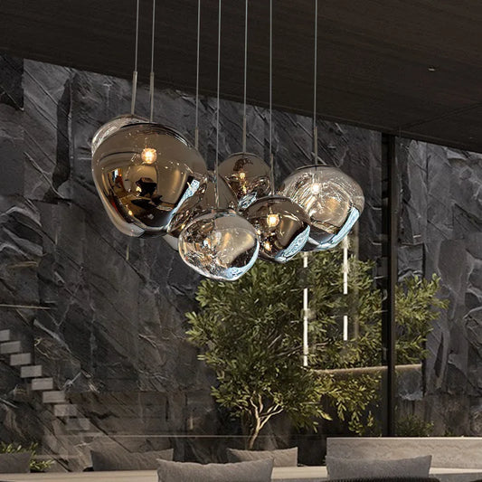 Postmodern lava chandelier creative clothing store bar desk lamp villa duplex living room dining room staircase chandelier