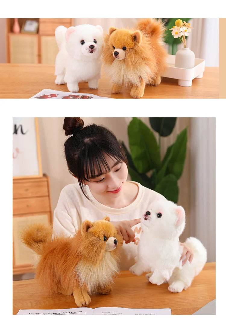 Premium Simulation Pomeranian Dog Plush Toy Cute Stuffed Animals High Quality Puppy Plushies Doll Cartoon Soft Kids Toys Gifts - AIAZ