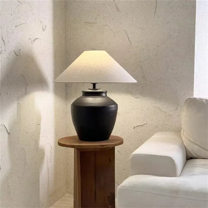 ULANI Contemporary Ceramic Table Lamp American Retro Creativity Living Room Bedroom Study Villa Hotel Homestay Desk Light