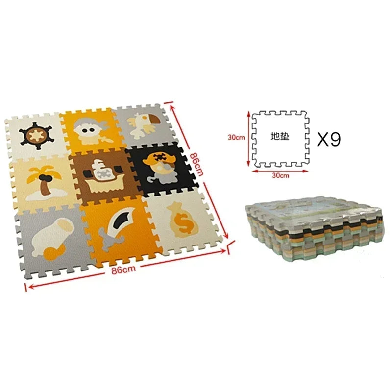 30*30*1cm 9Pcs Set Floor Mat Puzzle For Children Eva Foam Babies Floor Mat Games Interactive Toys For Toddlers Play Mat Baby Toy