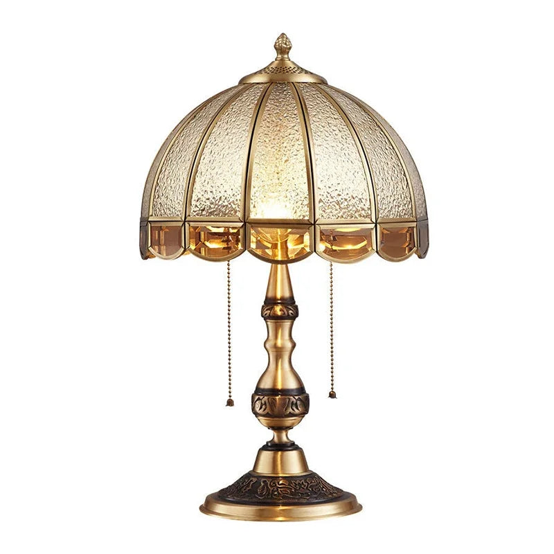 TEMAR Brass Table Lights  Modern European Creative Luxury Glass Copper Desk Lamp For Home Living Room Study Bedroom LED lamp
