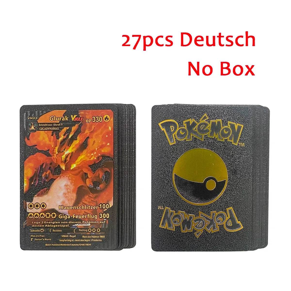 27-110pcs Pokemon Cards Pikachu Gold Silver Black Colorful Vmax GX Vstar Spanish English French German Collection Card Toys Gift - AIAZ