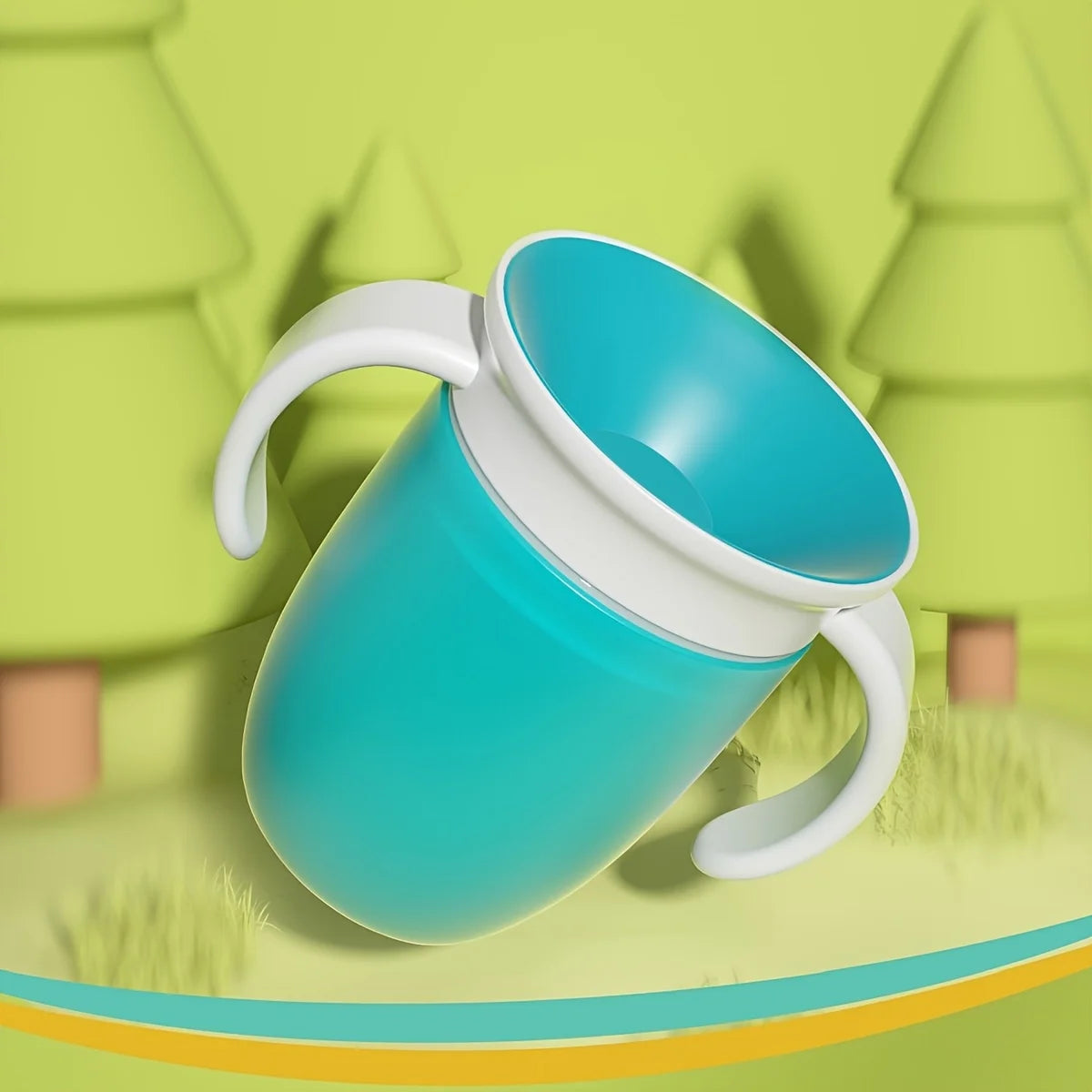 6oz/180ml -360 Trainer Cup, Baby Water Cup, Kids Learning Drinking Cup, Silicone Water Bottle with Handle