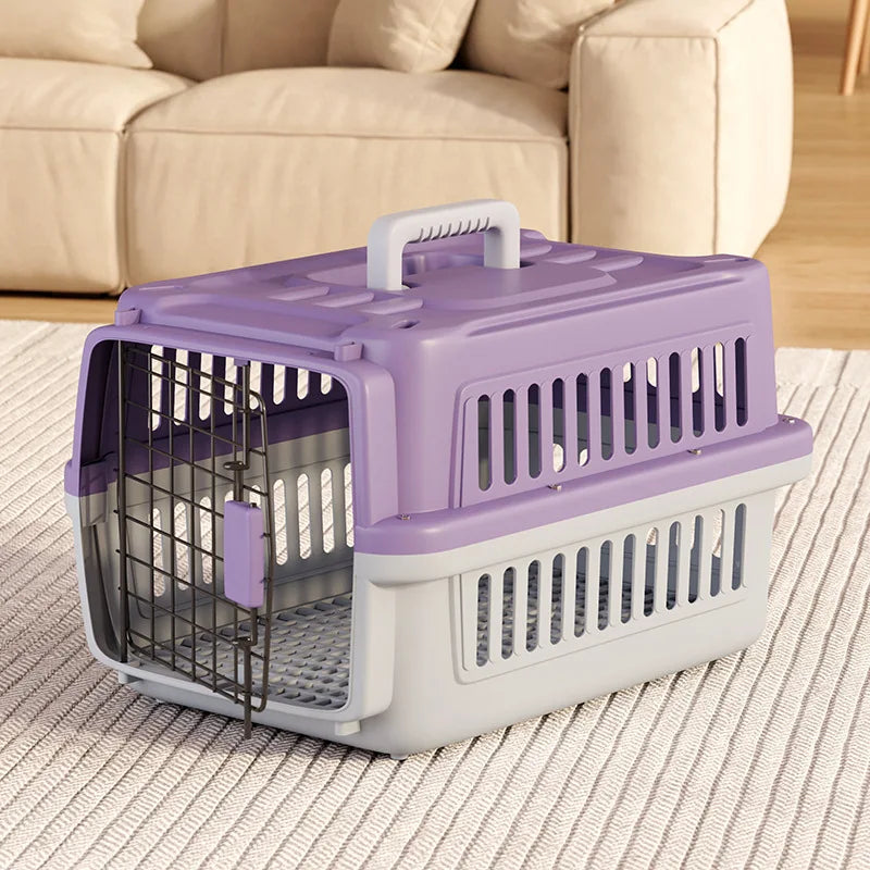 Portable Handheld Plastic  Carrier Air ip Cage Pet Transport Box for Traveling Carrng Dog Cage  Travel Bag