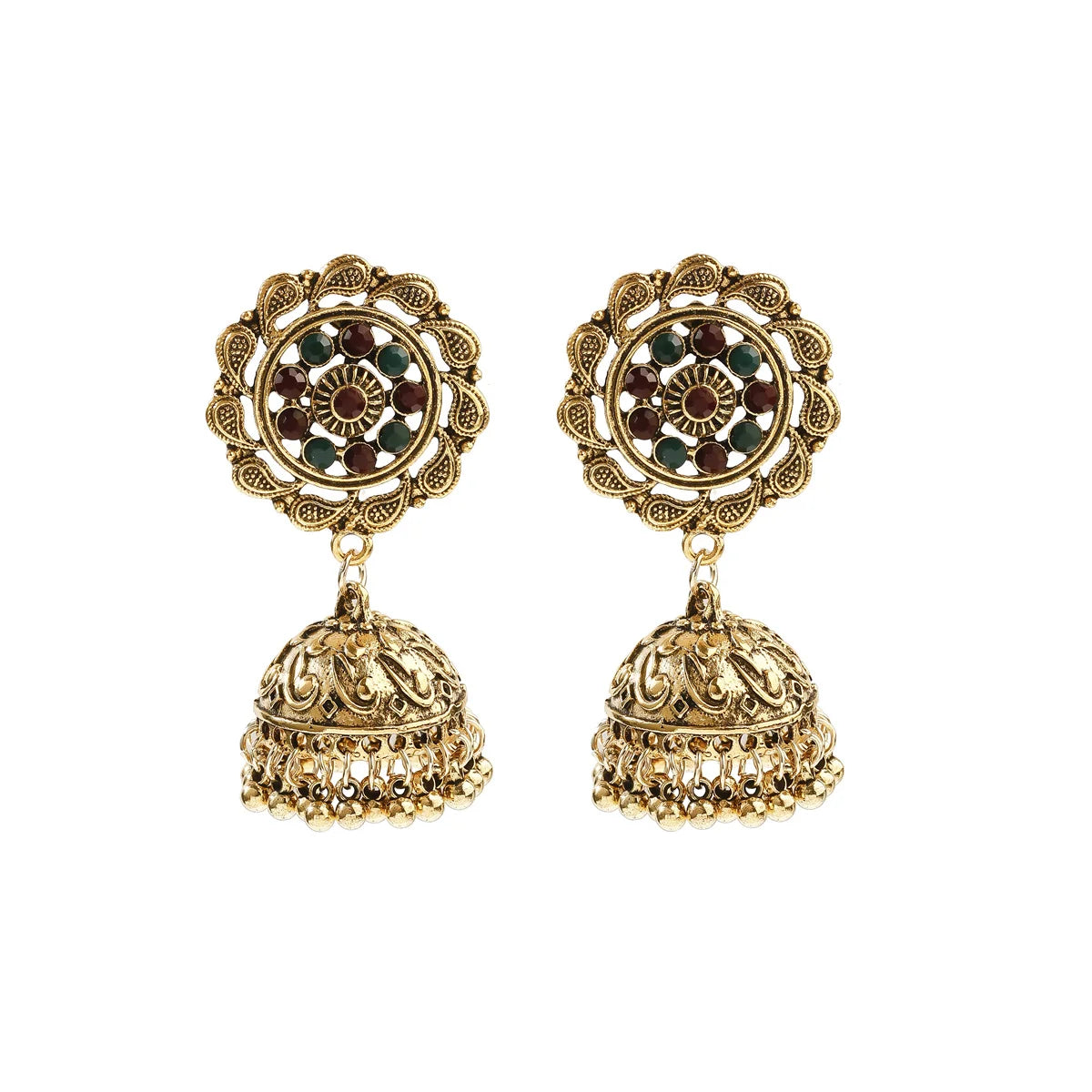 Boho Afghan Ethnic Drop Earrings For Women Pendient Gold Color Gyspy Silver Color Bell Ladies Indian Earring Jewelry