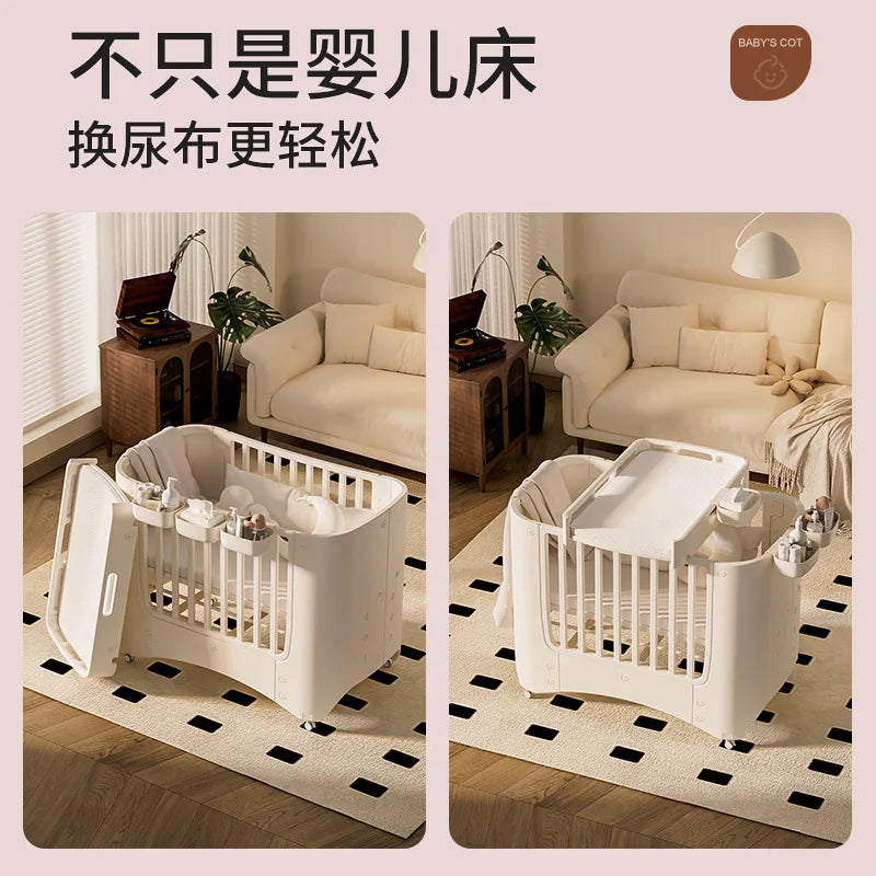 Crib Adjustable Movable Splicing Game Bed Baby Multifunctional Diaper Table