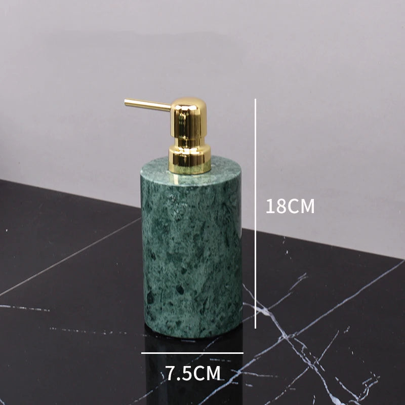 Indian Green Natural Marble Bathroom Accessories Retro Soap Dispenser Soap Dish Toothbrush Holder Tissue Box Bathroom Set