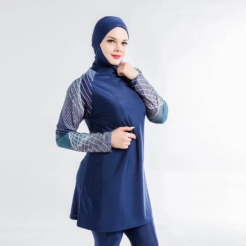 Muslim wimwear Women Hijab Swimsuit Modest Swimming Suit Islamic Cover Ups Burkini Hijabs For Woman Long Sleeve Bathing Swim - AIAZ