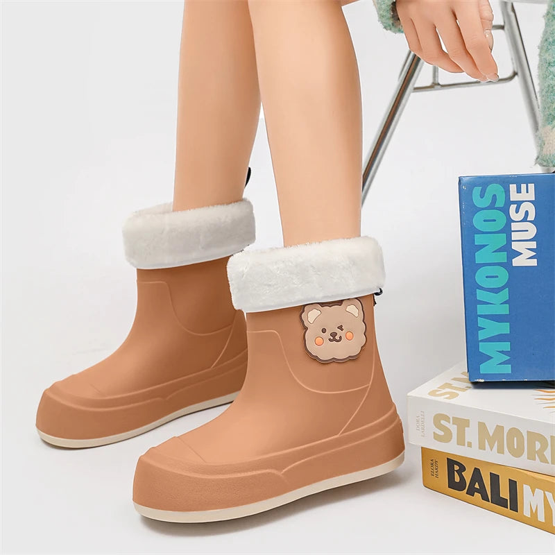 Cute Parent-Child Rain Boots Women's Anti-Slip Waterproof oes Four Seasons Universal Slip-Resistant Rubber Boots