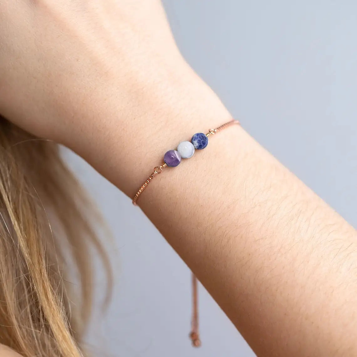 DAVINI 1pc Creative Twelve Constellation Bracelet Natural Stone Amethyst Moonstone Combination Zodiac Beaded Bracelet Jewelry