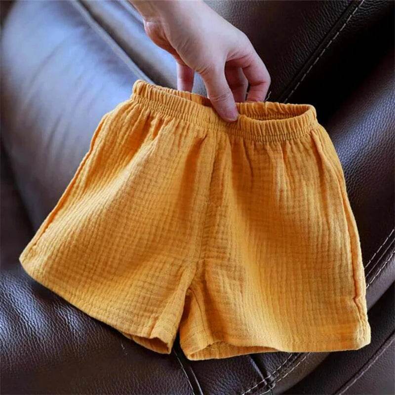 Baby Cotton Linen Shorts Summer New Children's Solid color Short Pant Boys Girls Thin Short Pants Girls Boy Clothing - AIAZ