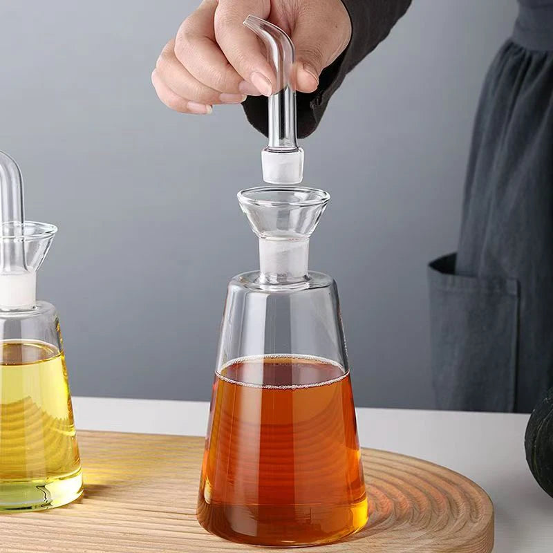 High Borosilicate Glass Oil Pot Household Leak-proof Oil Tank Seasoning Pot Household Portioning Seasoning Bottle Kitchen Tool
