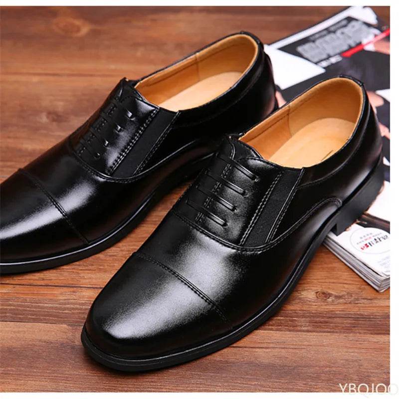 Men Dress Shoes Luxury Brand Business Leather Shoes for Mens Comfortable Pointed Social Shoe Male Sports Casual Footwear - AIAZ