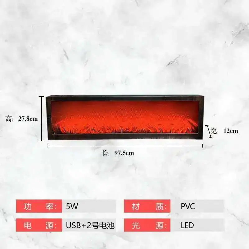 3D Simulated Fireplaces Flame Lamp Fake Firewood Fireplace European Decoration Ornaments Light Living Room TV Cabinet Fireplace