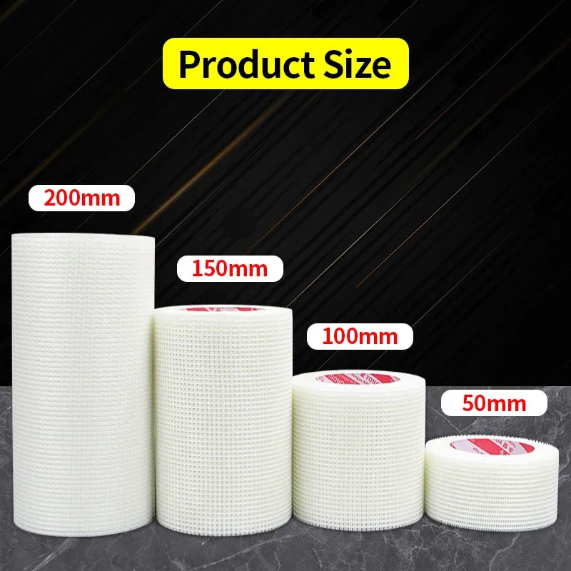 Glass fiber mesh cloth grid self-adhesive wall crack prevention mesh belt cover gypsum alkali resistant tape wall crack repair