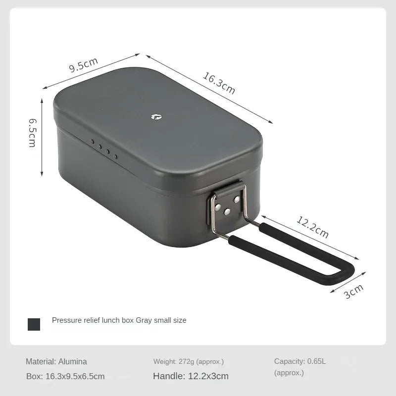 Campingmoon Hard Alumina Alloy Portable Heated Picnic Outdoor Camping Cookware Bento Lunch Meal Box