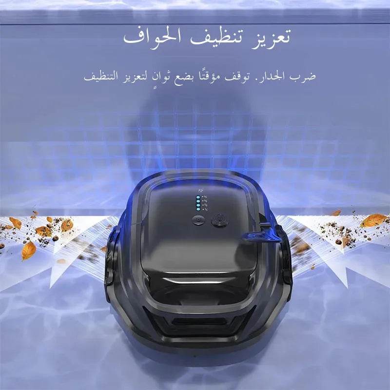 Swimming Pools Vacuum Cleaner Wireless for Floor Smart Cleaning Robot Auto-Parking Dual-layer Filtration120mins Running Time - AIAZ
