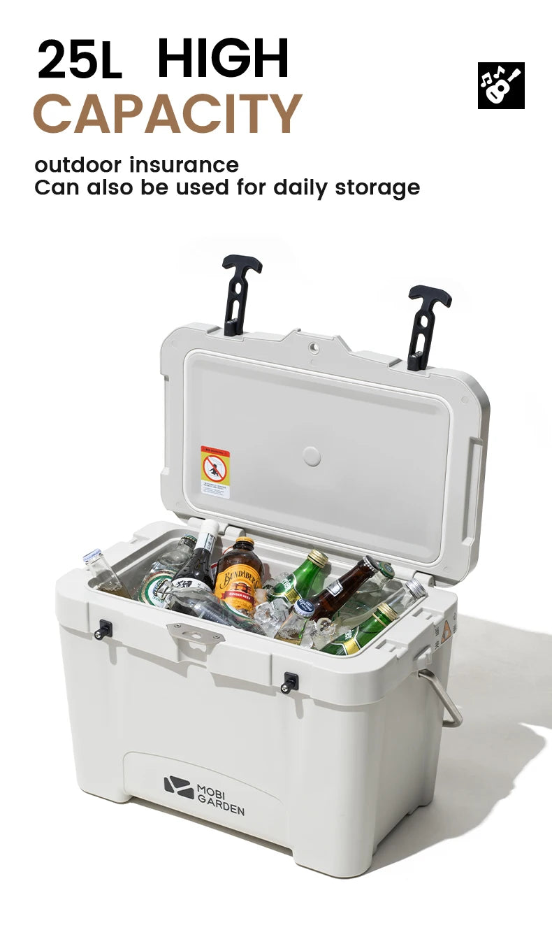 MOBI GARDEN Camping Ice Box 25L Portable Large Capacity Car Refrigerator Food Barbecue Cold Storage Outdoor