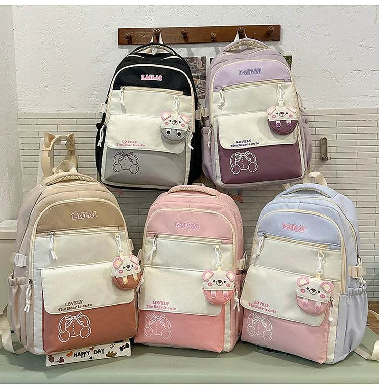 Schoolbag, a lightweight and large - capacity backpack designed for junior high school girls, aiming to relieve pressure and pro - AIAZ