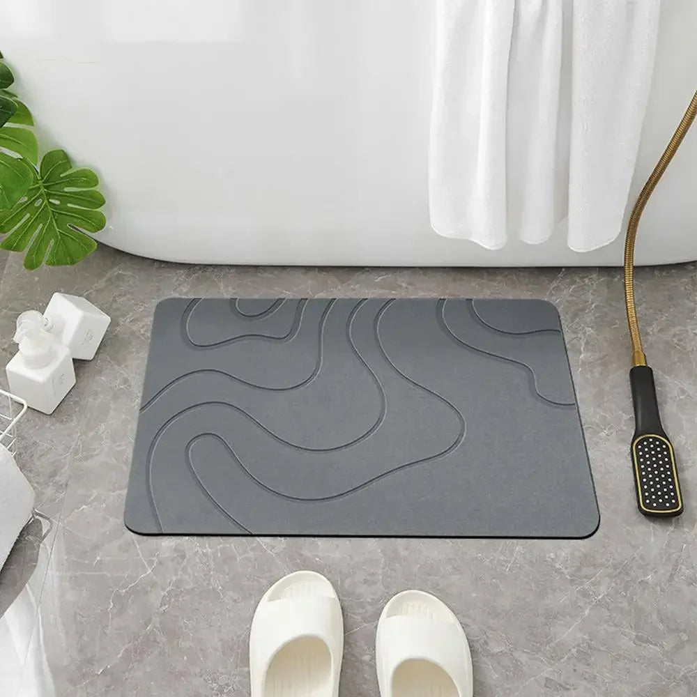 Absorbent Stone Bath Mat Toilet Door Non-slip Mat Entryway Rugs Bathroom Rugs FloorMat Quick Drying Diatomite Stone Shower Mats