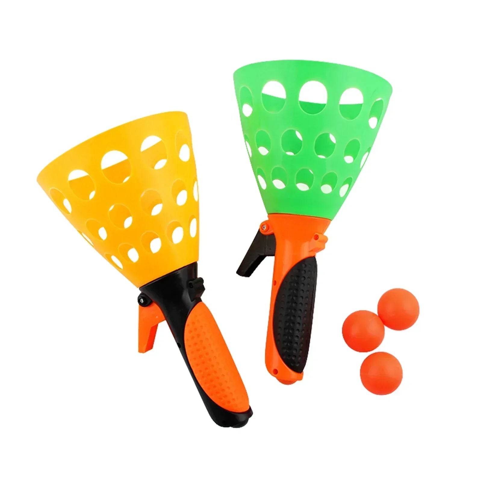 Hot Fun Ball and Cup Toy Set Ball Game with 2 Catch Launcher Baskets and 3 Balls Summer Beach Birthday Party Favors Gifts Toys - AIAZ
