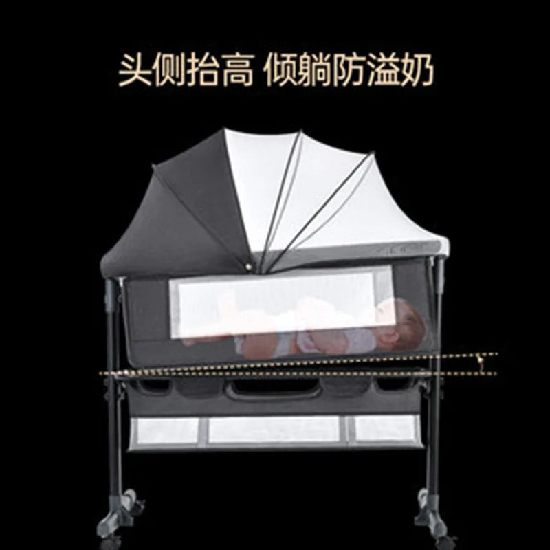 Crib Newborn Bed Splicing Big Bed Baby Crib Multi-functional Mobile Foldable